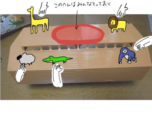 動物テーマのバランスゲーム「ノアの箱舟：船を揺らさないで！」ボード 